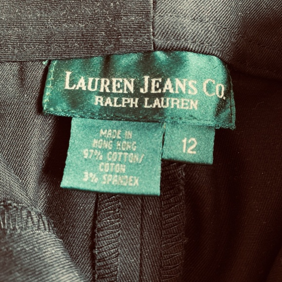 NWOT Lauren Jeans Co. polished cotton black skirt - Picture 3 of 3